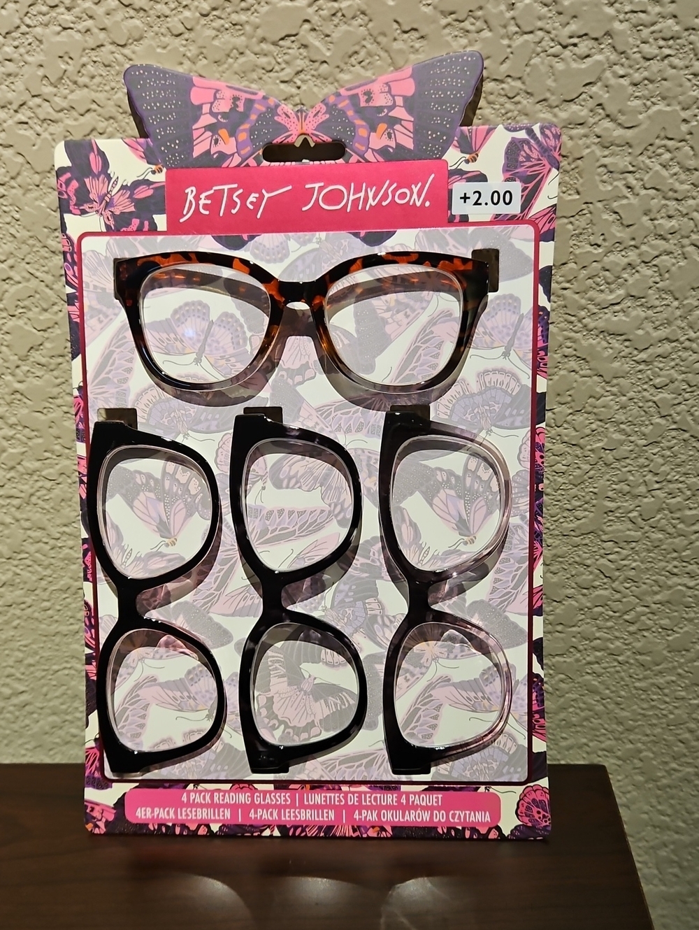 Betsey Johnson - 4 Pack Reading Glasses +2.00